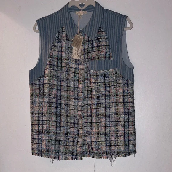 Mystree Multicolor Plaid Vest - Picture 2 of 6